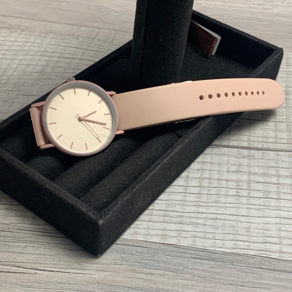 FMD Pink Silicone Band Minimalist Watch FMDOT1027 Japan Movement